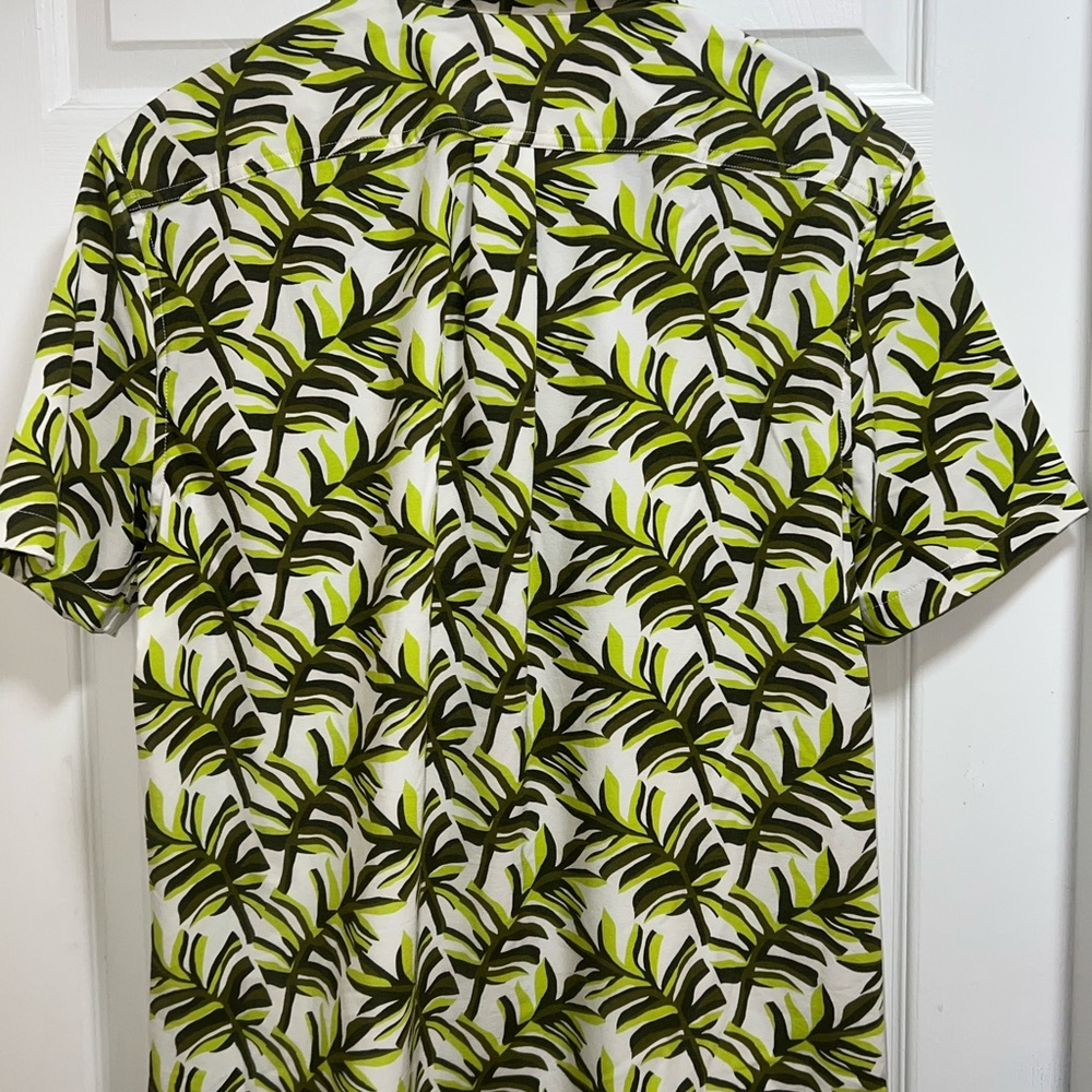 ROWM Mens Palm Leaf Print Short Sleeve Button Down Shirt - Tropical - Picture 2 of 4